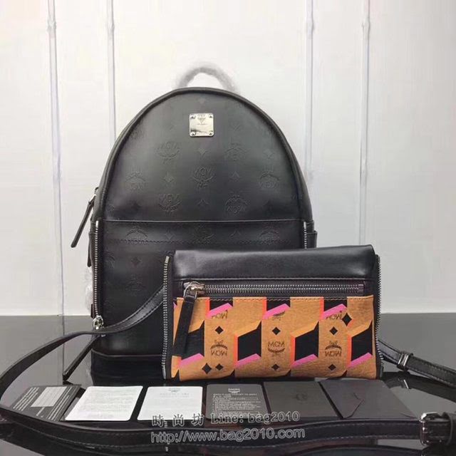 MCM雙肩包 原單 5722 新版子母包 前面袋子可拆卸 搭配長肩帶 兩用款 菱形釘 MCM女背包  mdmc1315
